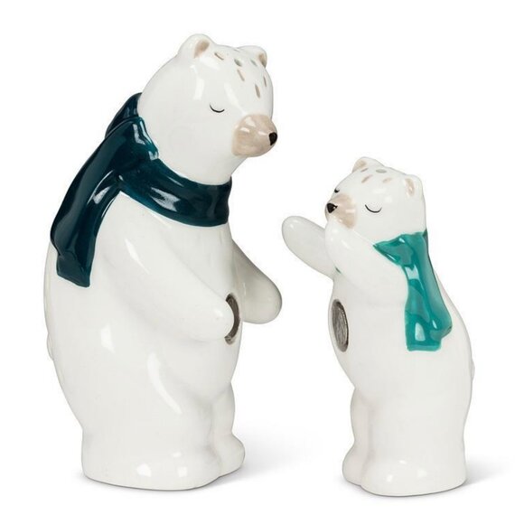 Hugging Polar Bear Ceramic Salt & Pepper Shakers - Picture 3 of 7